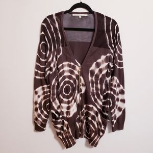 Rachel Roy Cotton Tie Dye Zipped Sweater..M